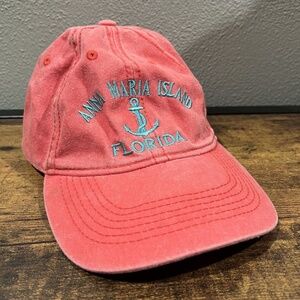 Anna Maria Island Florida Bright Peach Hat Embroidered Alvin's Island